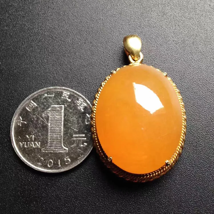 Natural Jade Pendant Jadeite Gold Pendant PT265