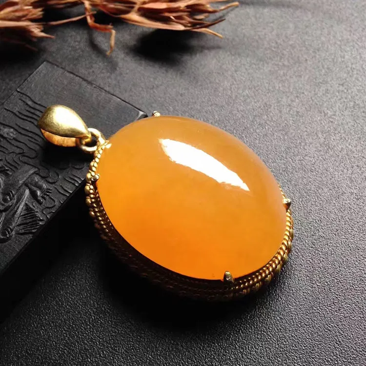 Natural Jade Pendant Jadeite Gold Pendant PT265