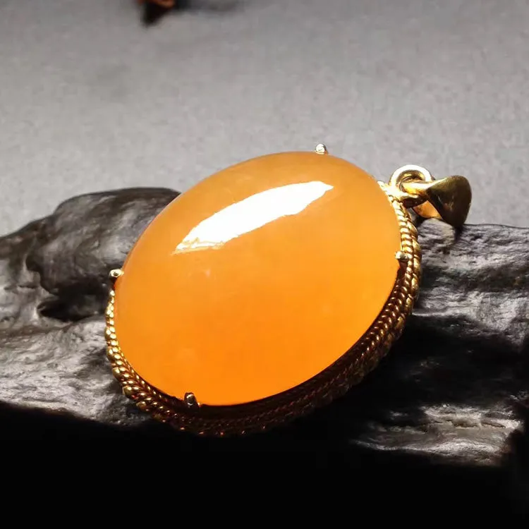 Natural Jade Pendant Jadeite Gold Pendant PT265