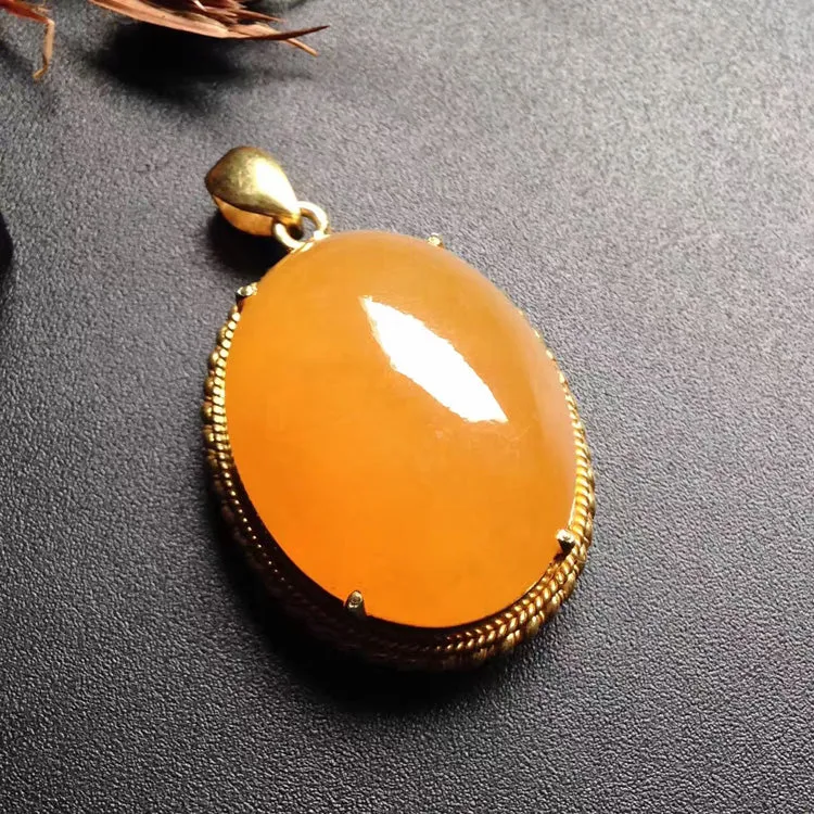 Natural Jade Pendant Jadeite Gold Pendant PT265