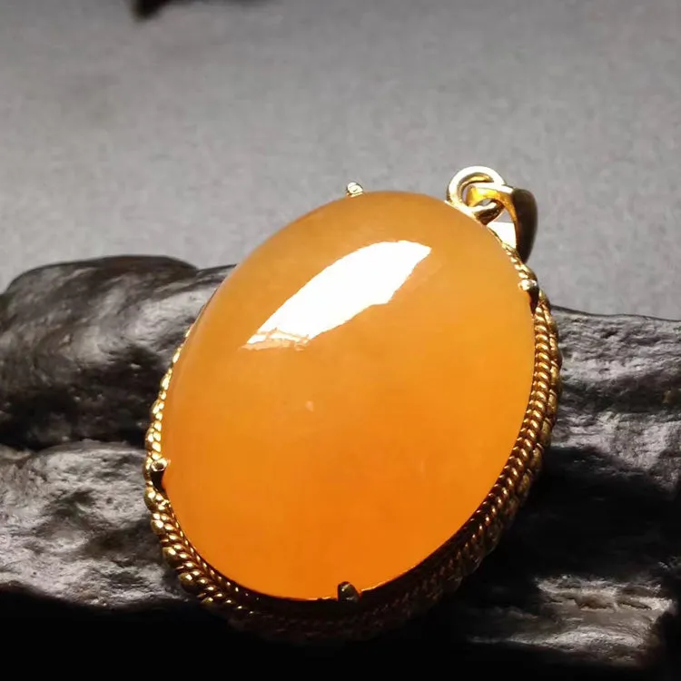 Natural Jade Pendant Jadeite Gold Pendant PT265