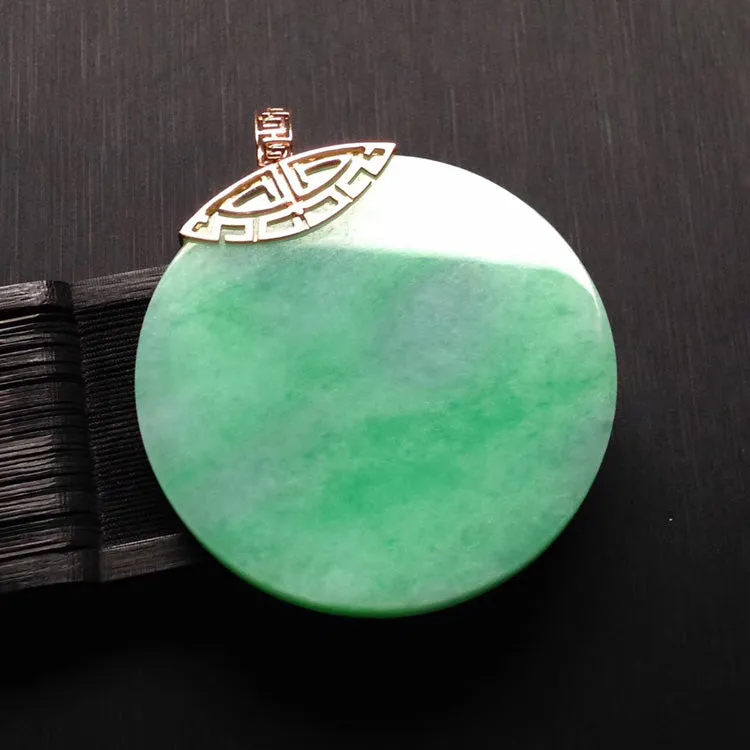 Natural Jade Pendant Jadeite Gold Pendant PT544