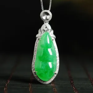 Natural Jade Pendant Jadeite Gold Pendant PT54