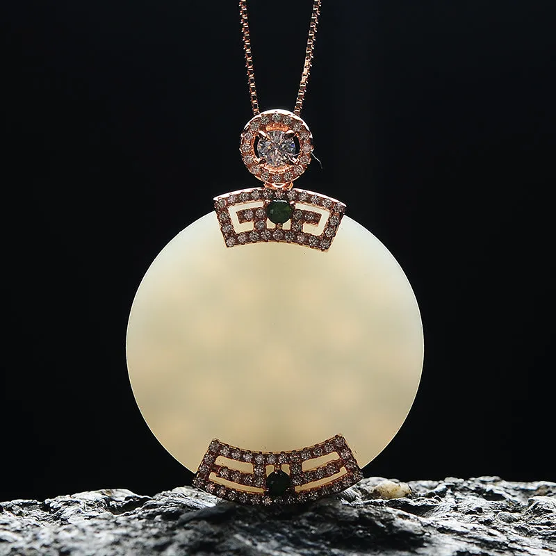 Natural Jade Pendant Nephrite Silver Pendant PT160