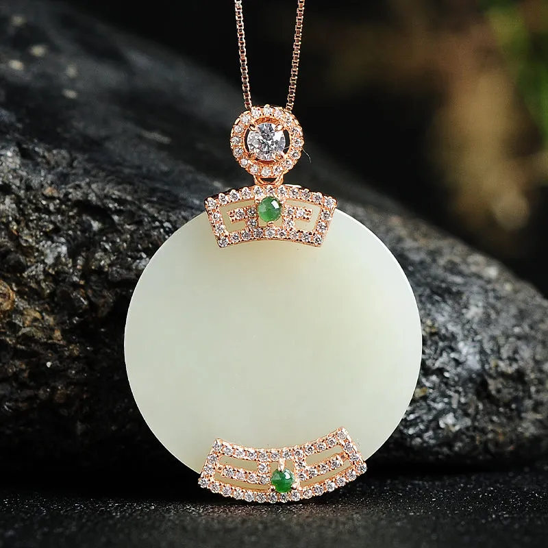 Natural Jade Pendant Nephrite Silver Pendant PT160