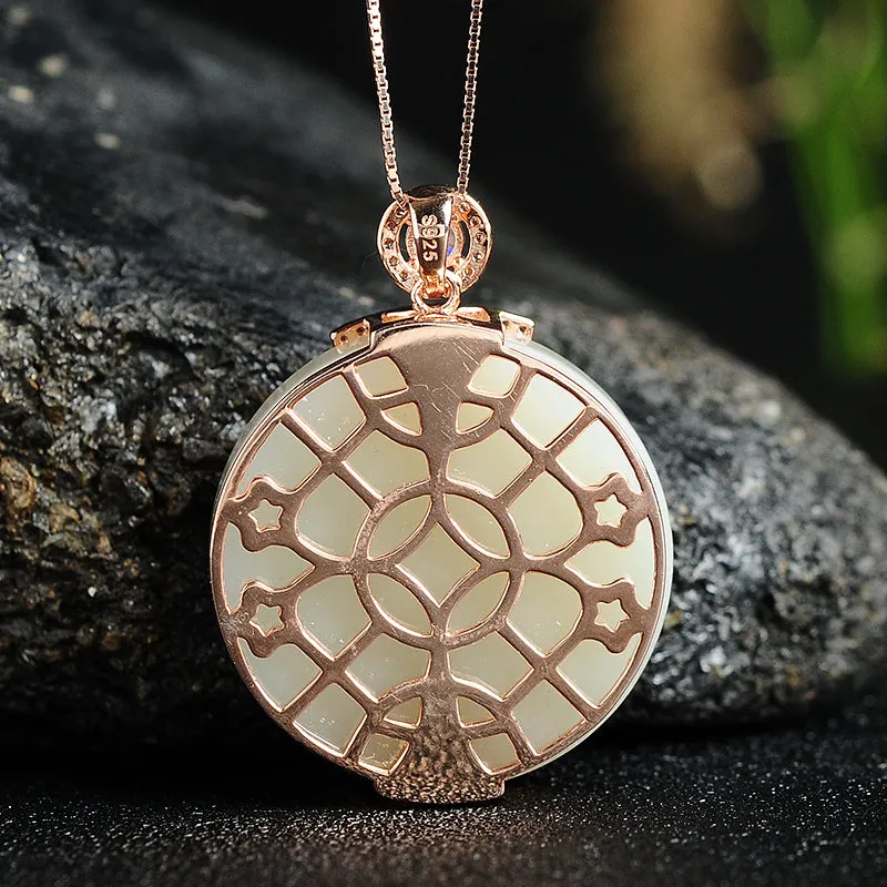 Natural Jade Pendant Nephrite Silver Pendant PT160