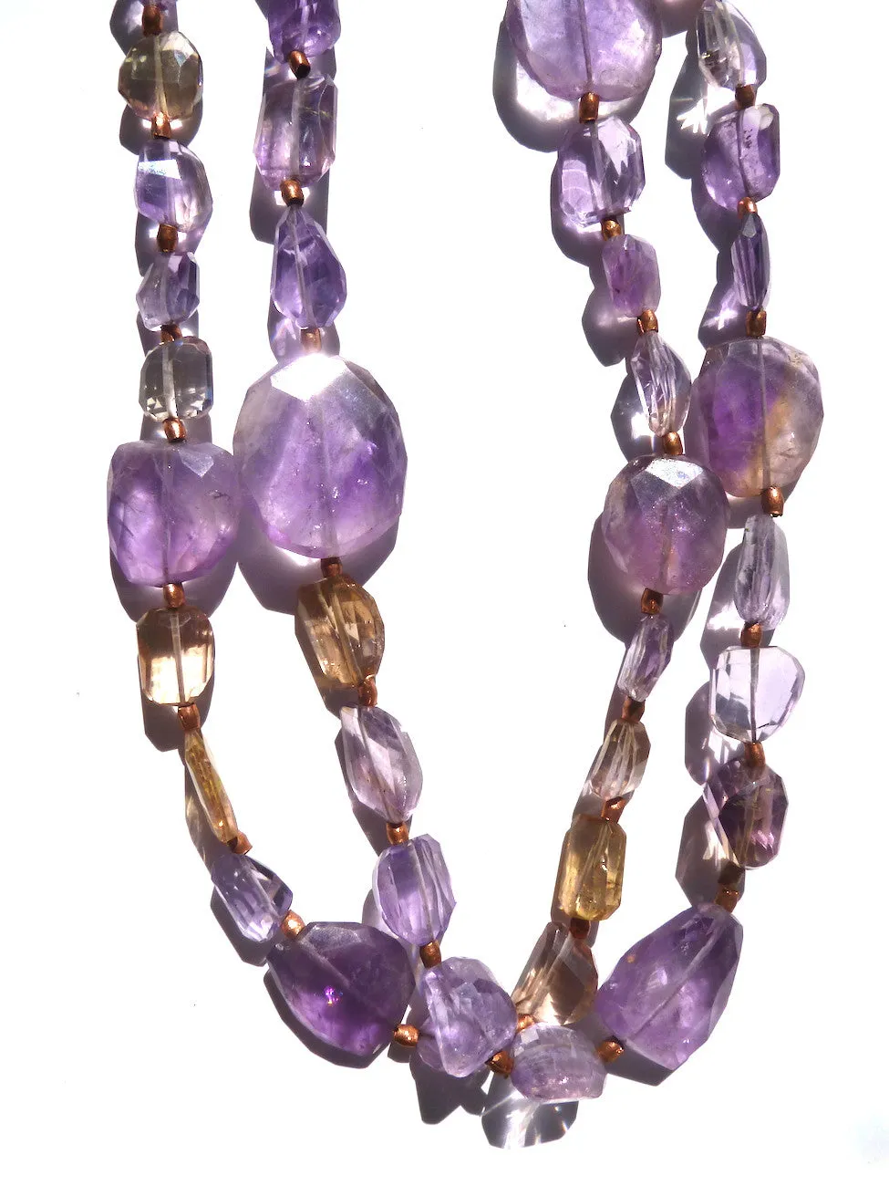 Necklace Aquamarine Moonstone Glass Mix