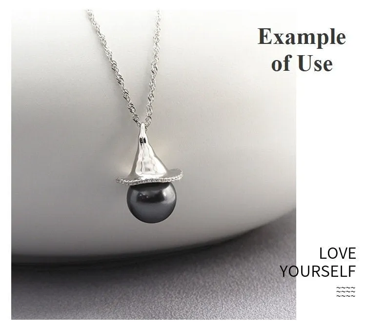Necklace Pendant Blank Setting Hat Charm 16x24mm Sterling Silver Fine 925 For One Bead No Prong DIY Jewelry Finding Wholesale 1pc
