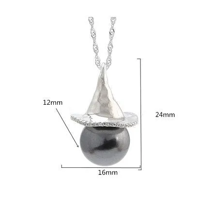 Necklace Pendant Blank Setting Hat Charm 16x24mm Sterling Silver Fine 925 For One Bead No Prong DIY Jewelry Finding Wholesale 1pc