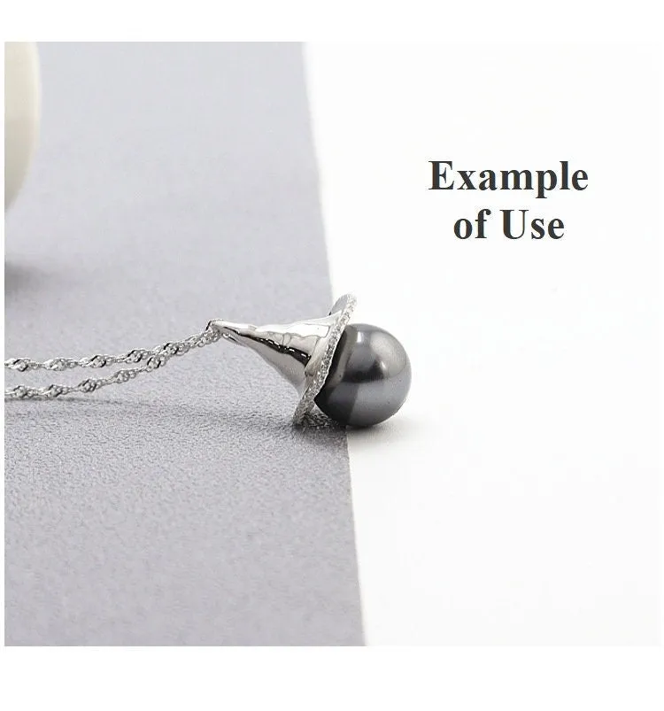 Necklace Pendant Blank Setting Hat Charm 16x24mm Sterling Silver Fine 925 For One Bead No Prong DIY Jewelry Finding Wholesale 1pc
