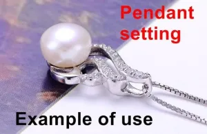 Necklace Pendant Setting Blank 7mm 1pc 0.7g 925 Sterling Silver Leaf Shape Base for 1 Pearl Bead CZ Semi Mount Wholesale Available