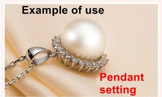 Necklace Pendant Setting Blank 9.5mm 1pc 1.8g 925 Sterling Silver Flower Shape Base for 1 Pearl Bead CZ Semi Mount Wholesale Available