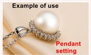 Necklace Pendant Setting Blank 9.5mm 1pc 1.8g 925 Sterling Silver Flower Shape Base for 1 Pearl Bead CZ Semi Mount Wholesale Available