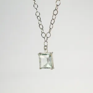 NEW! Prong Set Aquamarine on Sterling Silver Necklace by Rina Young