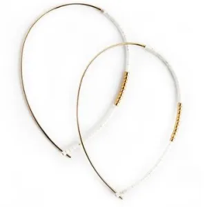 Norah Earrings, White Opal