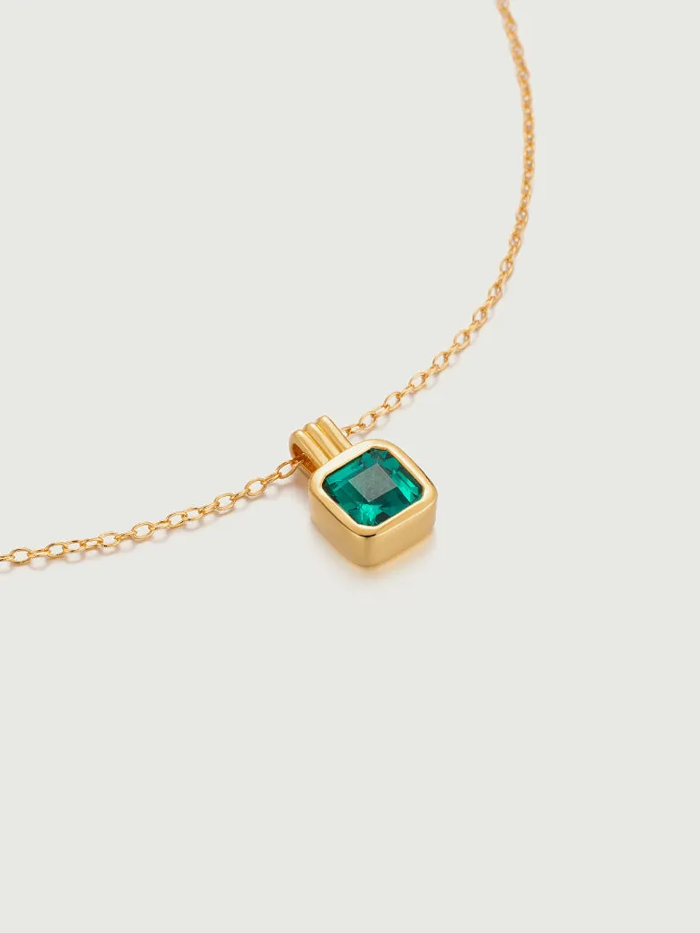 OBY Asscher Cut Emerald Charm Necklace