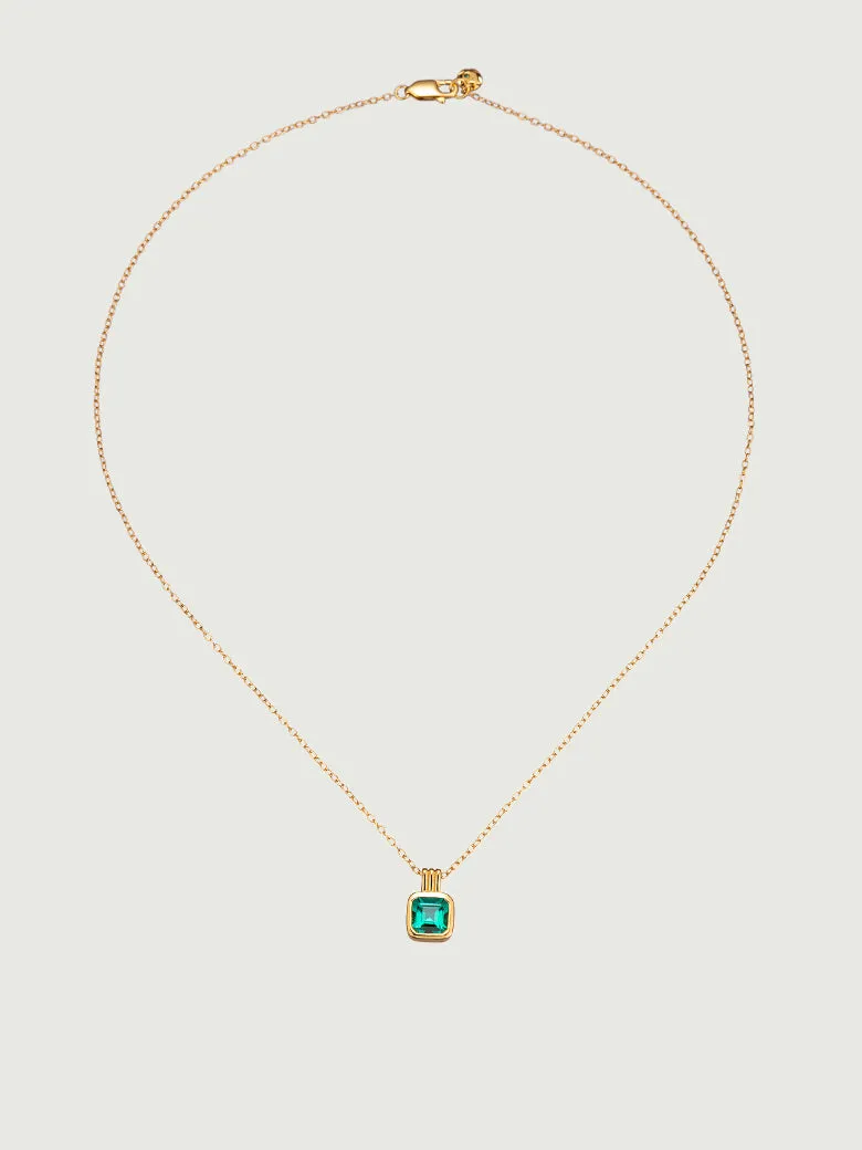 OBY Asscher Cut Emerald Charm Necklace