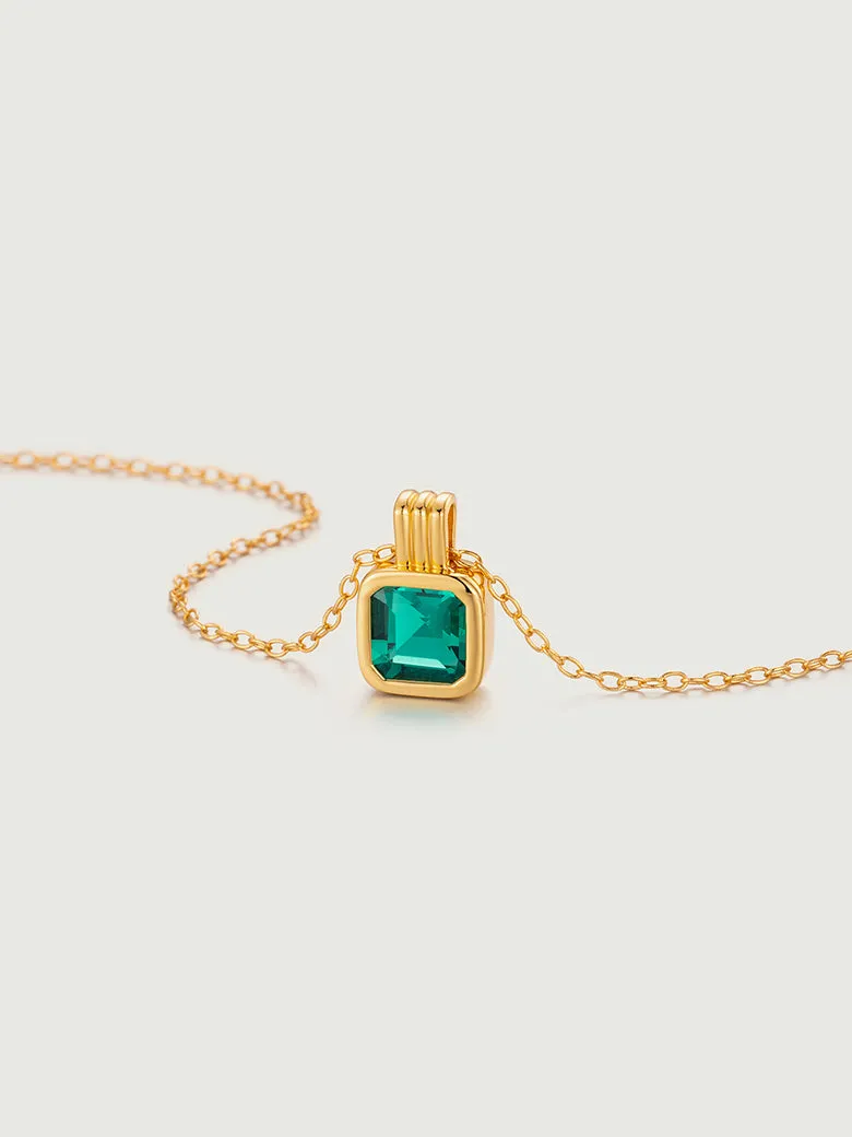OBY Asscher Cut Emerald Charm Necklace