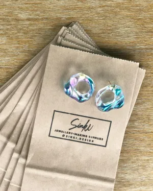 Opal Color Irregular Hoop Earrings