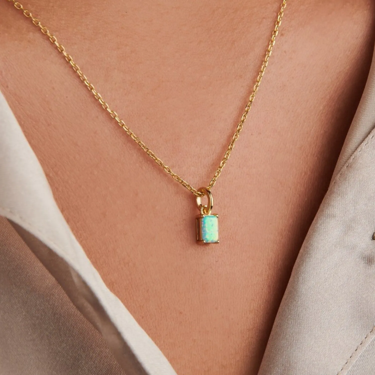 Opal Necklace Charm