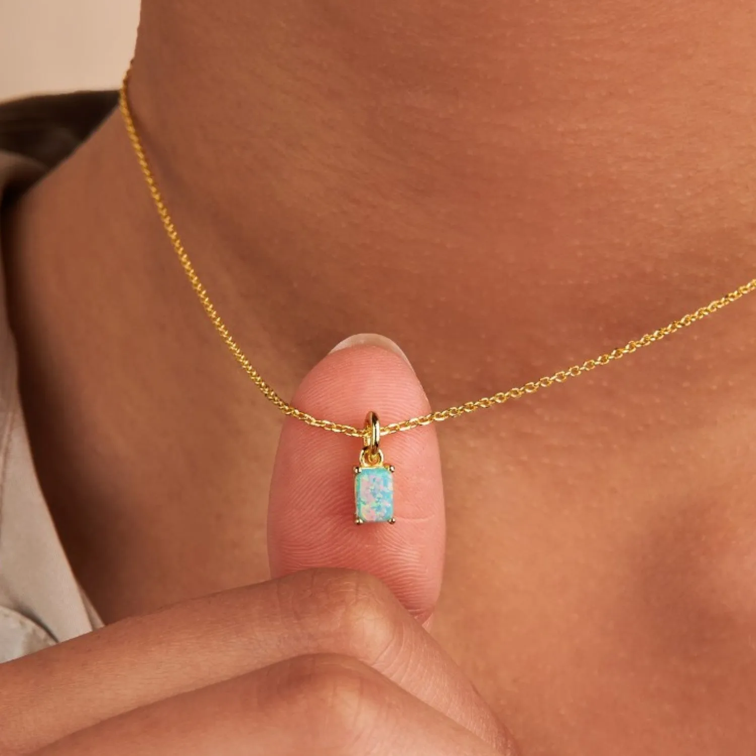 Opal Necklace Charm