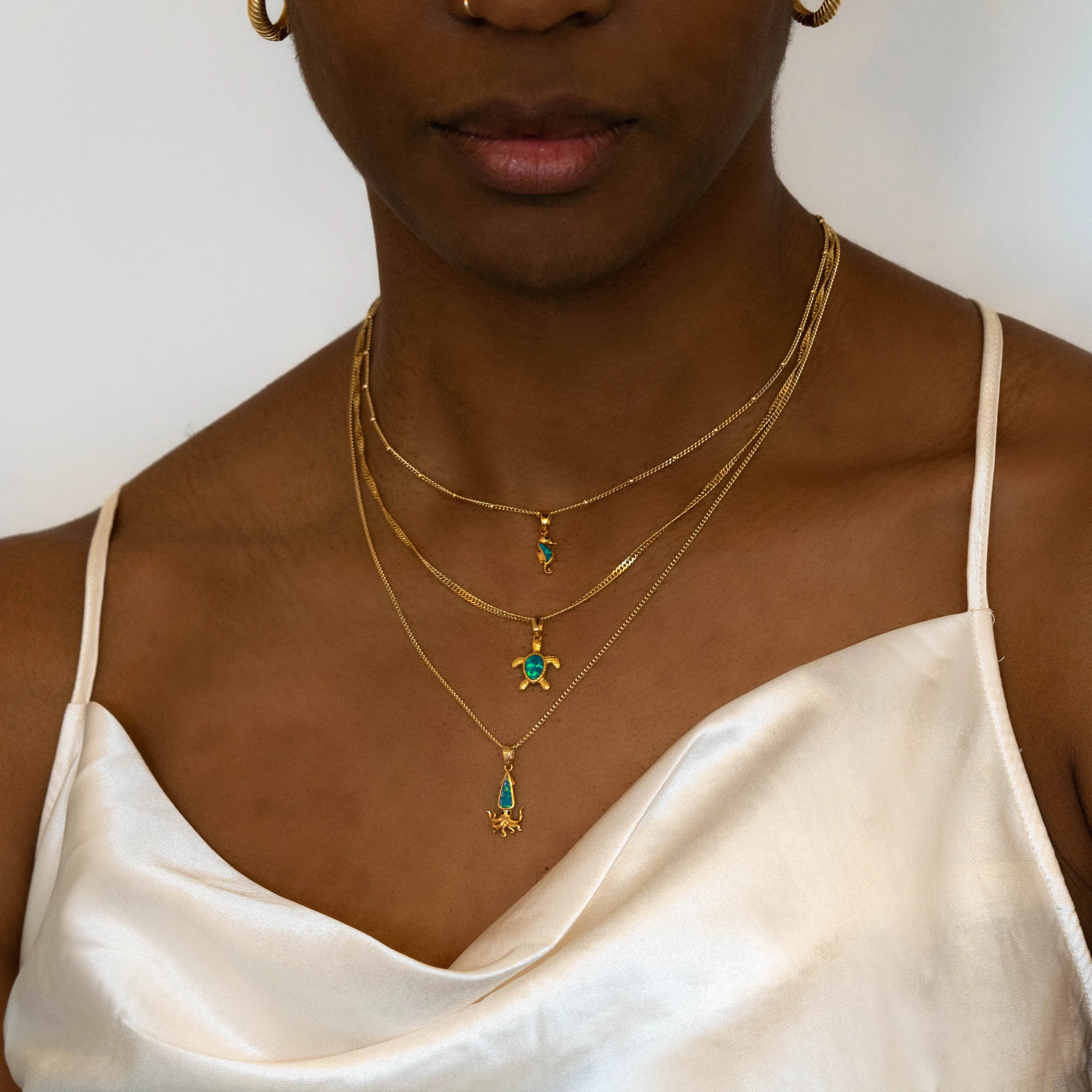 Opal Squid Necklace