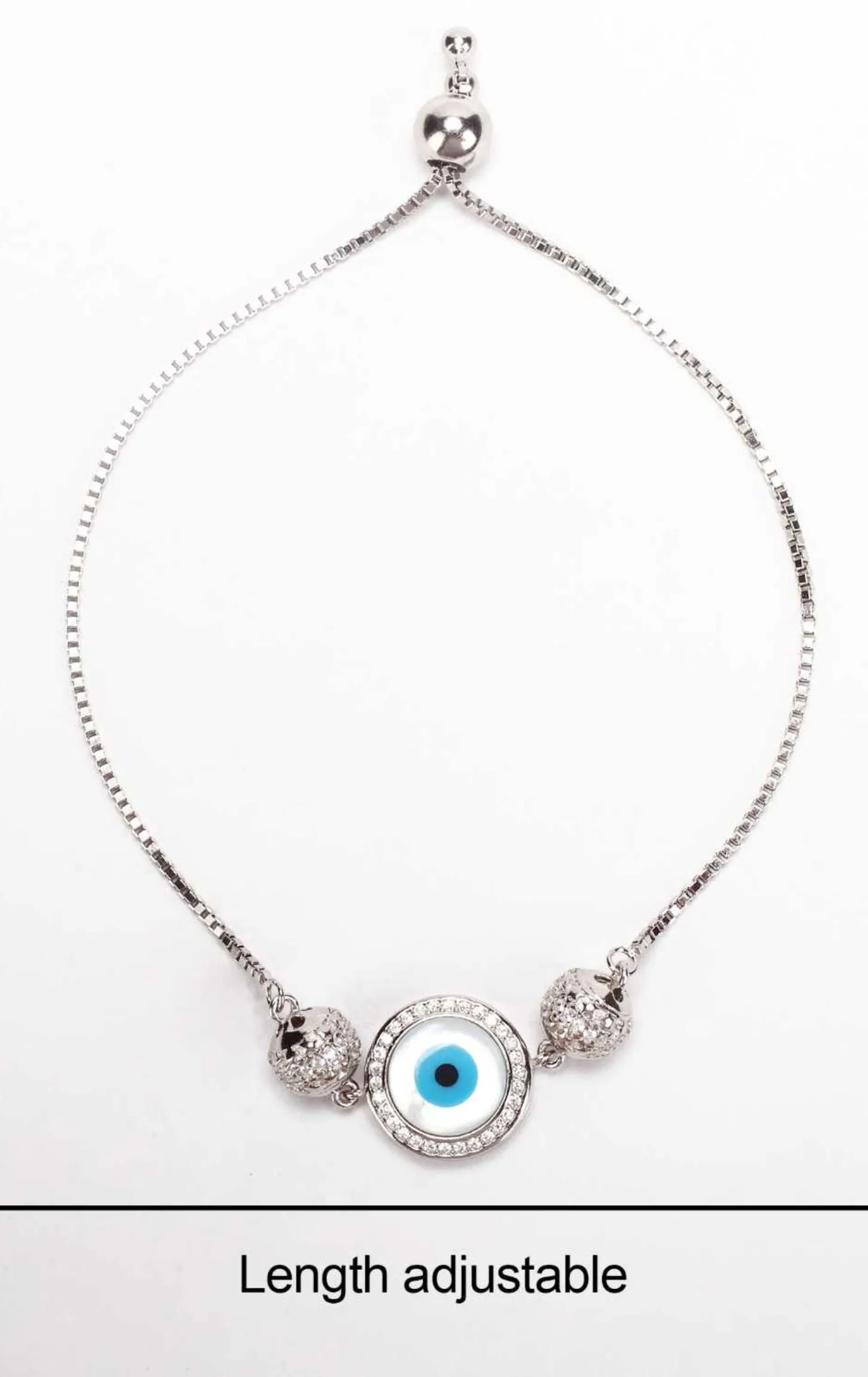 Orb Enclosed Evil-Eye Bracelet Silver