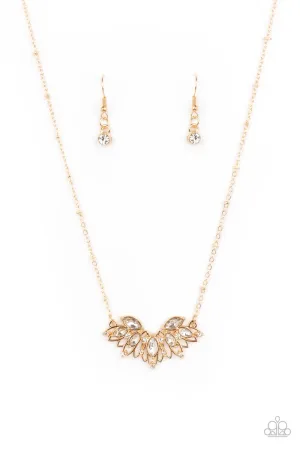 Paparazzi Deluxe Diadem Gold Short Necklace - P2DA-GDXX-238XX