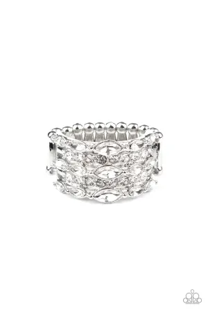 Paparazzi Diva Diadem White Ring - P4RE-WTXX-360XX