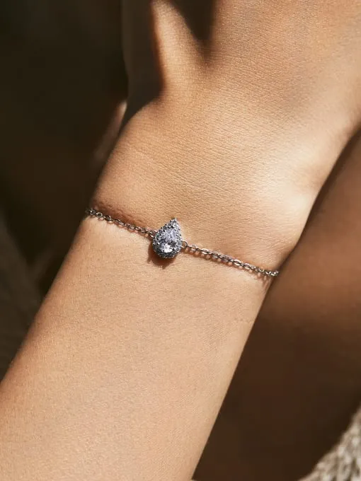Pear Dainty Bracelet, .925 Sterling Silver Diamond Zircon Waterproof Luxury Bracelet
