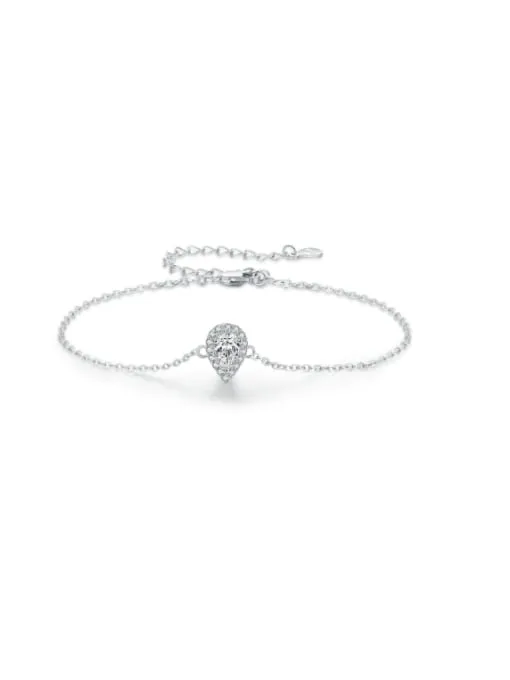 Pear Dainty Bracelet, .925 Sterling Silver Diamond Zircon Waterproof Luxury Bracelet