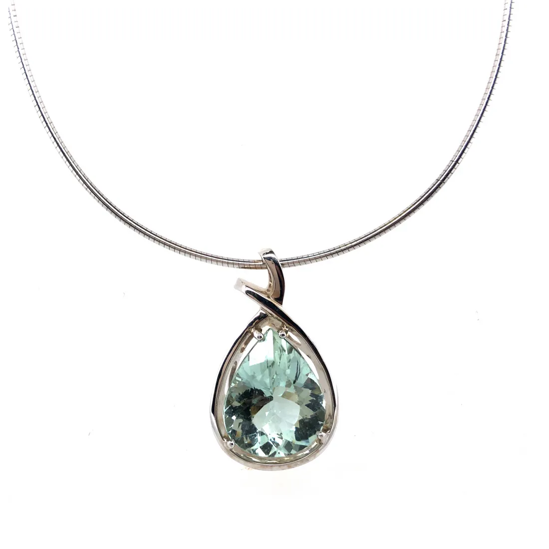 Pear Shape Aquamarine Necklace
