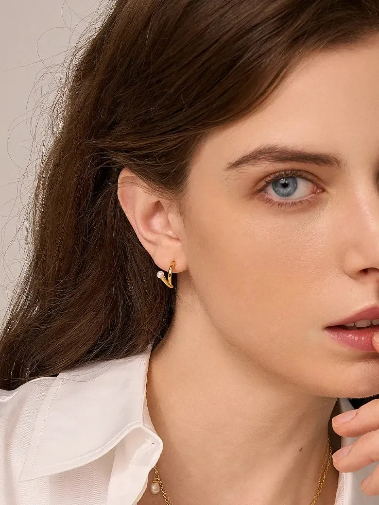 Pearl Arc Earrings