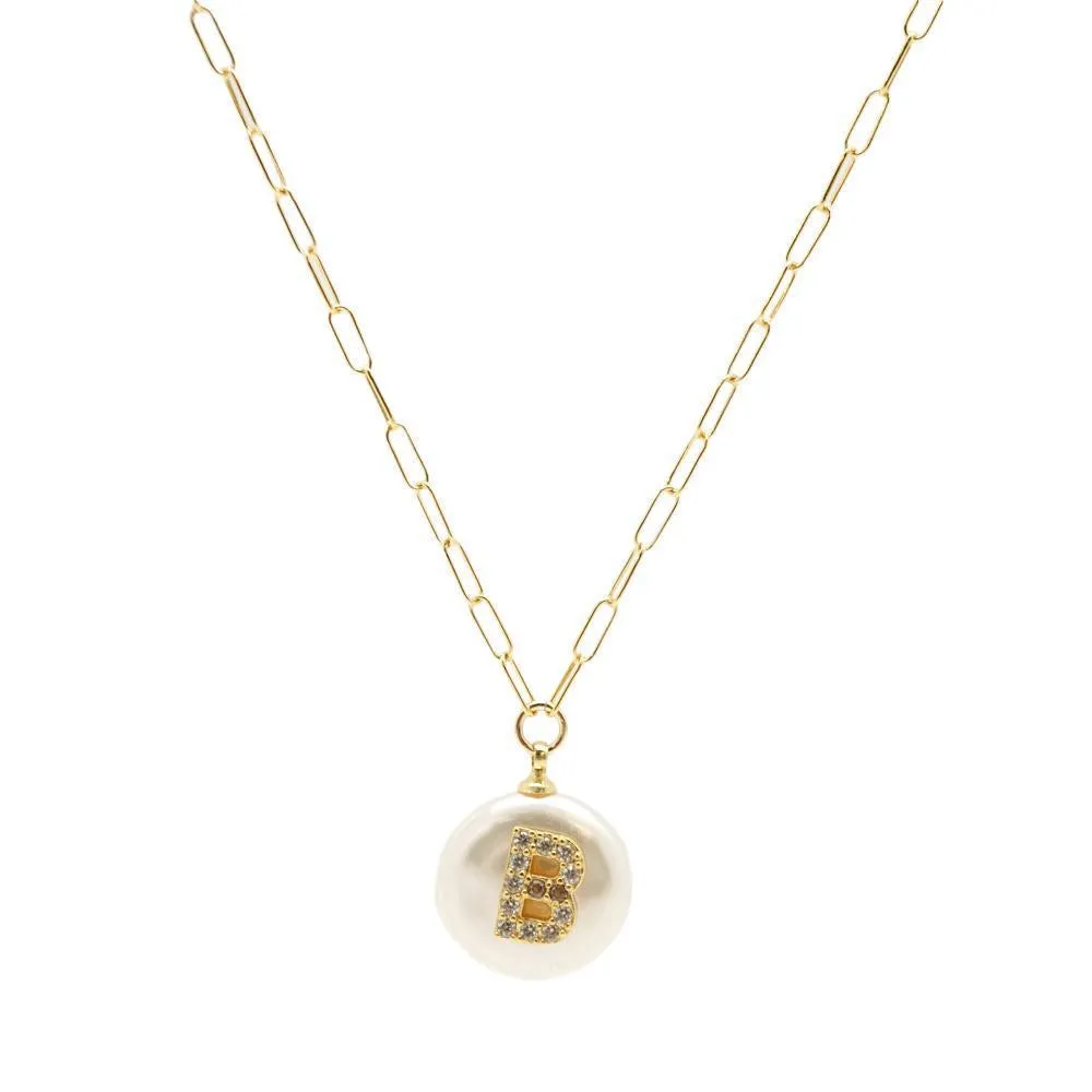 Pearl Initial Necklace