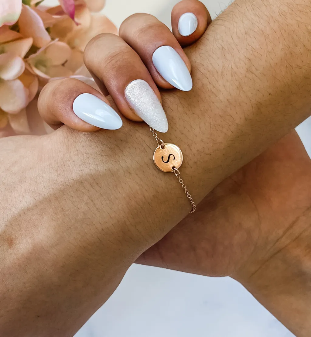 Personalised Disc Initial Bracelet