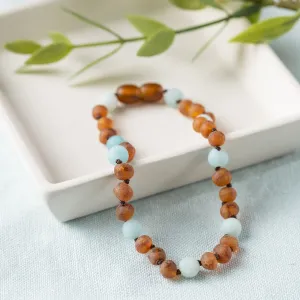 Pet | Amazonite   Raw Cognac Amber Collar