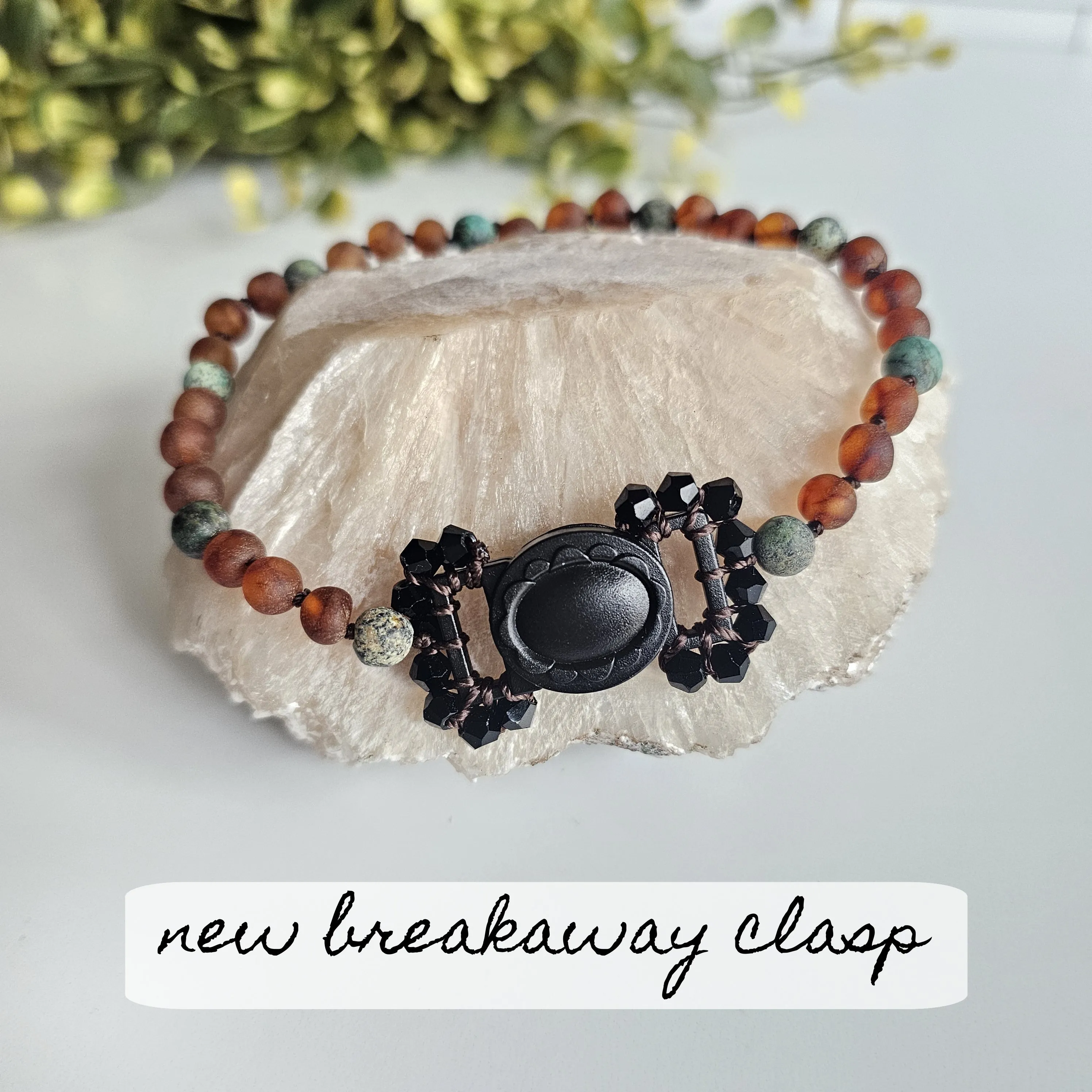 Pet | Amazonite   Raw Cognac Amber Collar