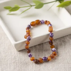 Pet | Amethyst   Raw Cognac Amber Collar