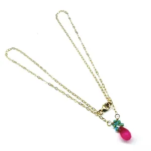 Pink and Turquoise Crystal Necklace
