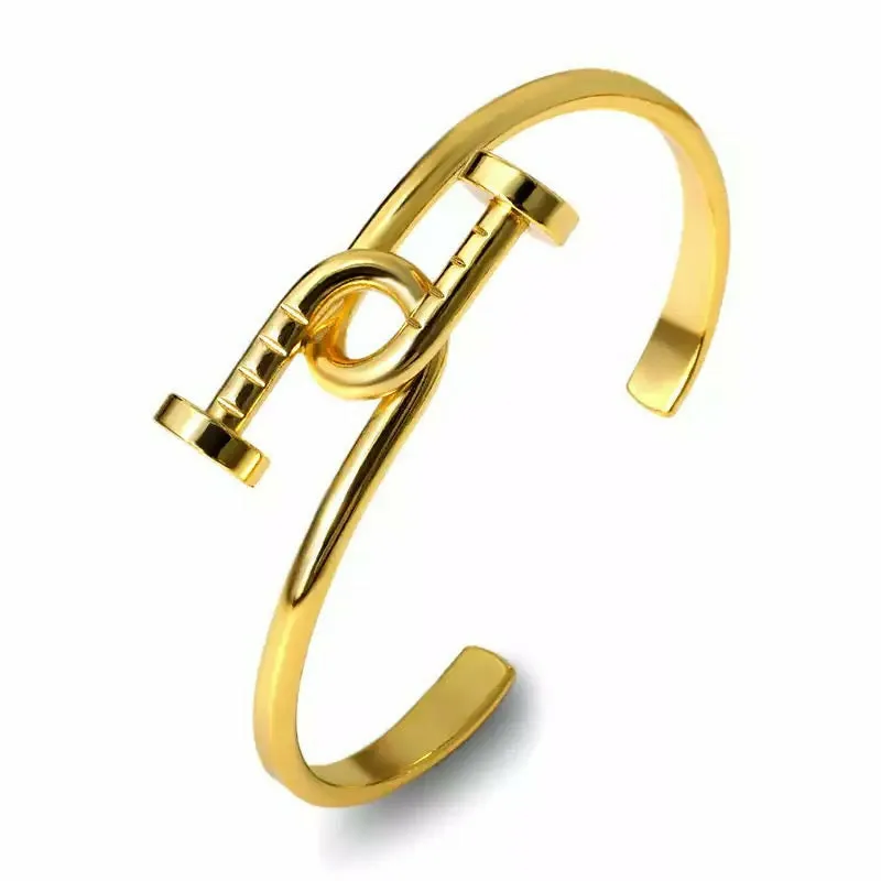 Promise Double Nail Cuff Bracelet - Gold/Silver