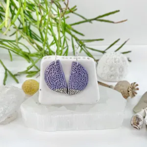 Purple Coral Dot Porcelain Earrings