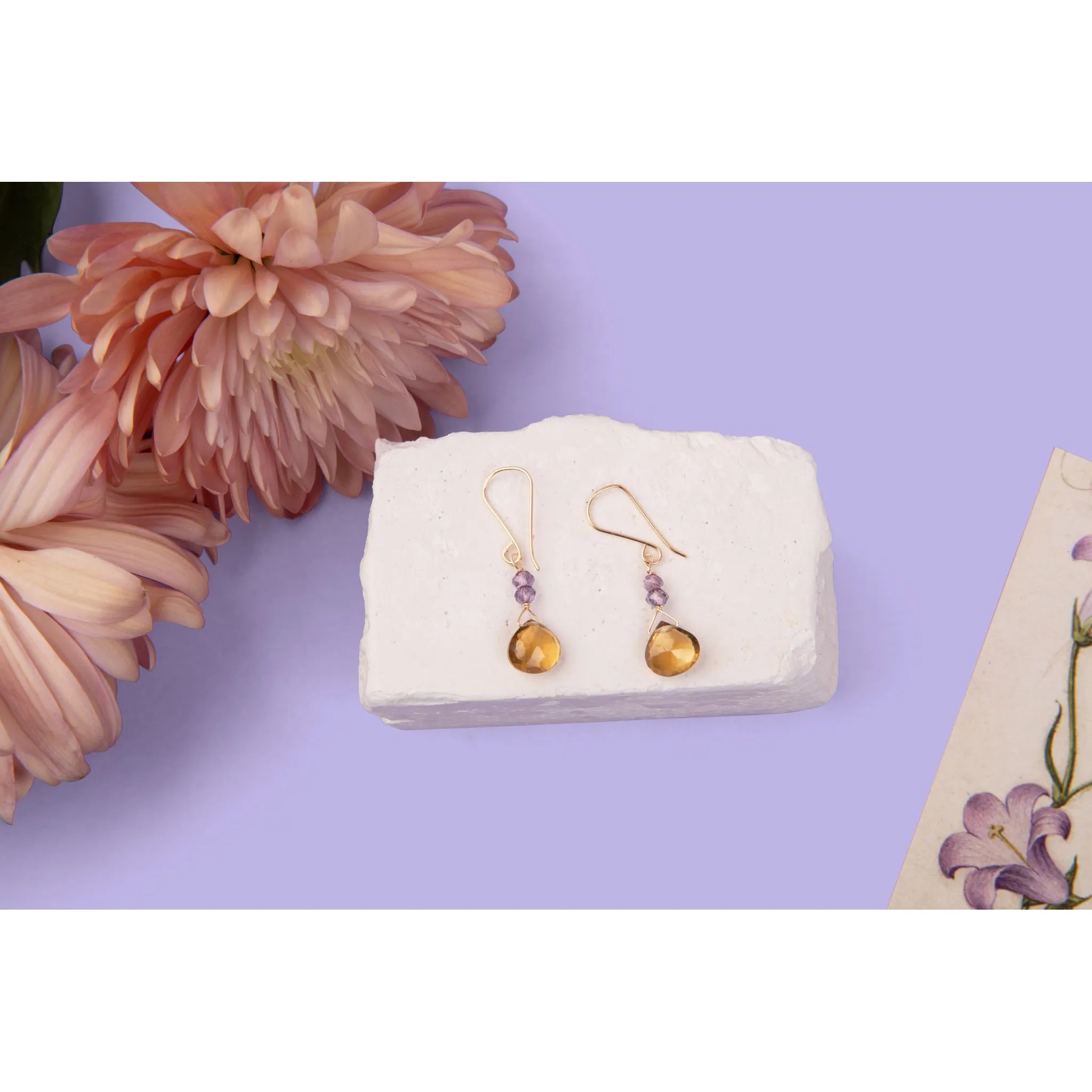 Quartz Teardrop Earrings