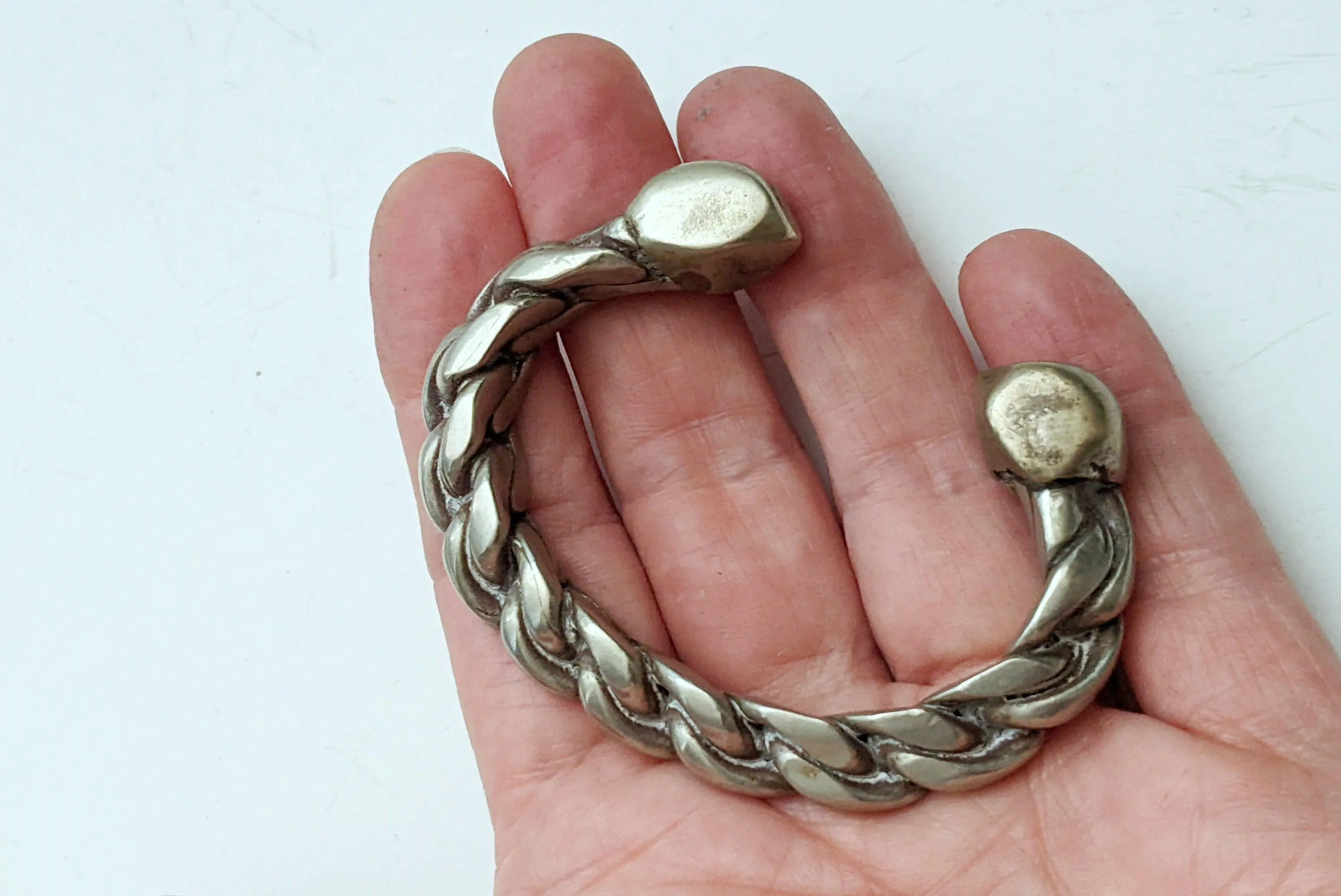 Rare Palestinian or Egyptian Braided Cuff Bracelet