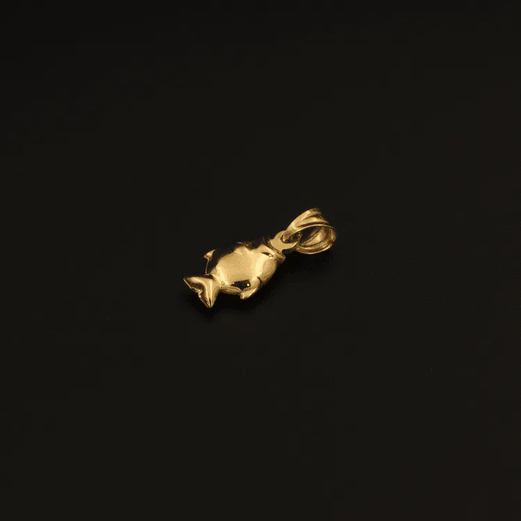 Real Gold Fish Pendant 002