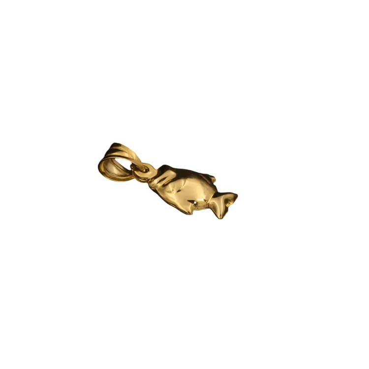 Real Gold Fish Pendant 002