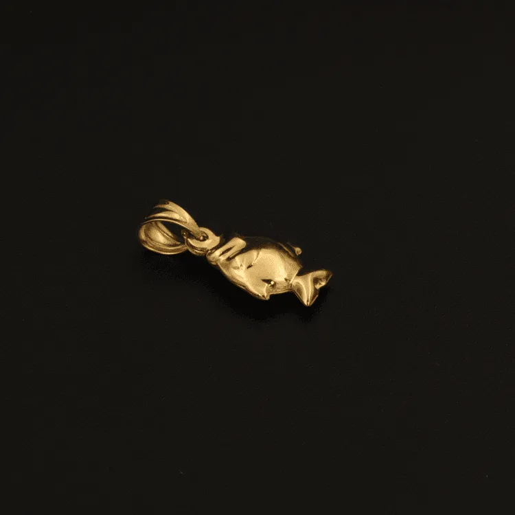 Real Gold Fish Pendant 002
