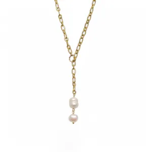 Riviera Freshwater Pearl Drop Lariat Style Necklace