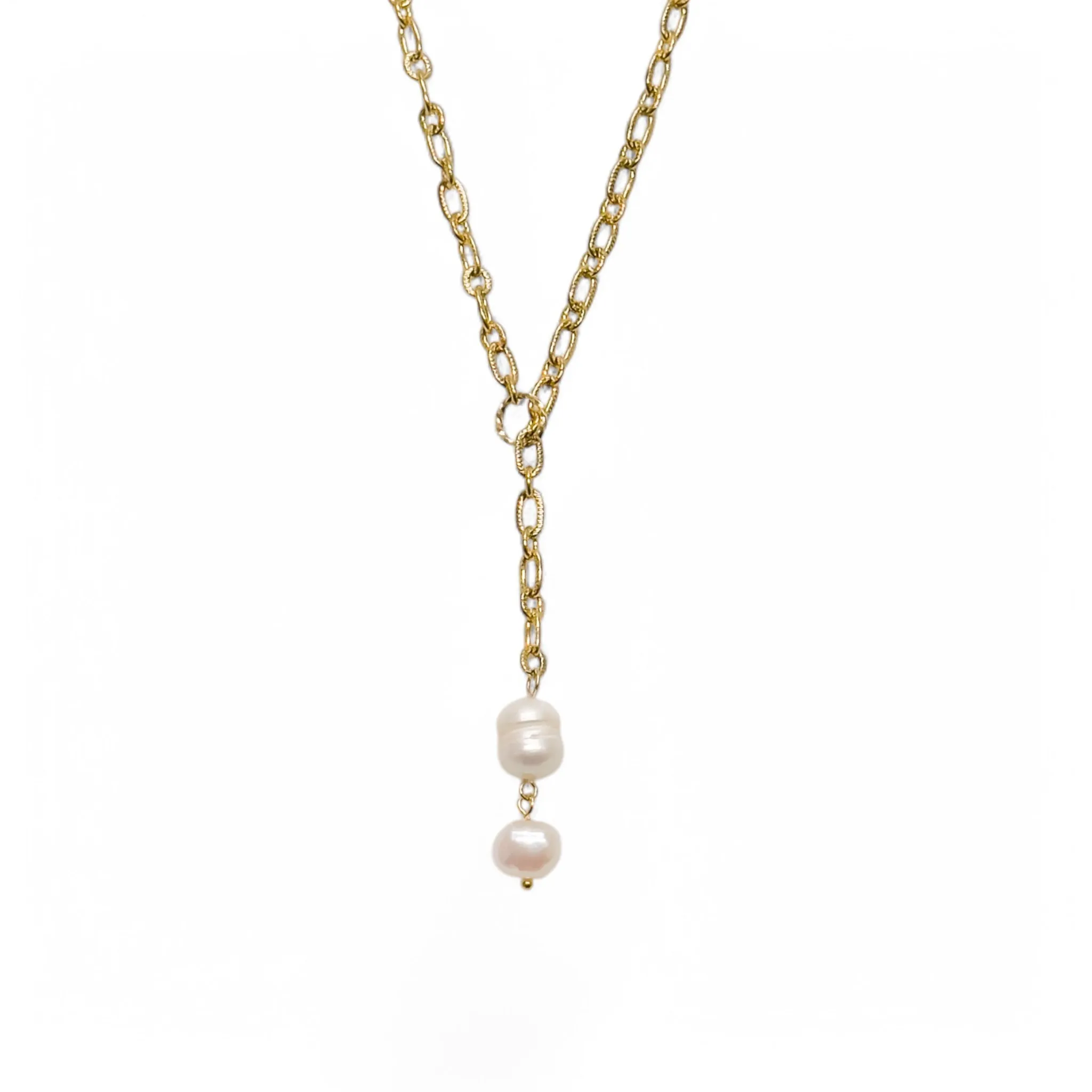Riviera Freshwater Pearl Drop Lariat Style Necklace