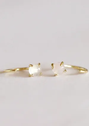 Rose Quartz Huggie Earrings