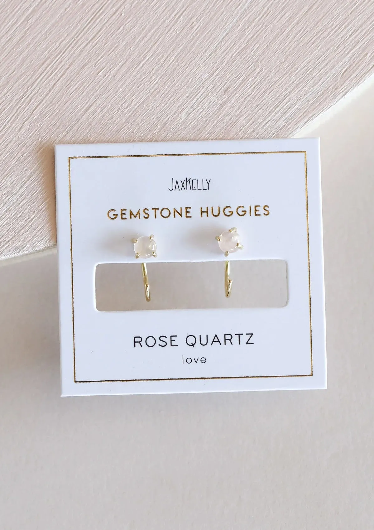 Rose Quartz Huggie Earrings